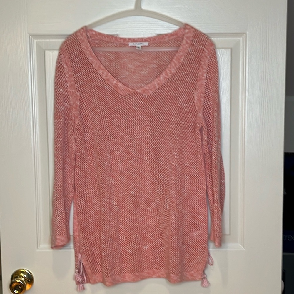 Talbots Open Knit Sweater - Size M - Peach